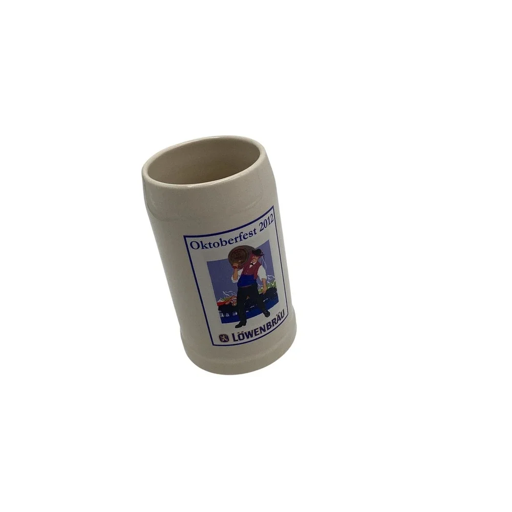Lowenbrau Oktoberfest 2012 Ceramic Beer Stein Mug Grey‎ Stoneware